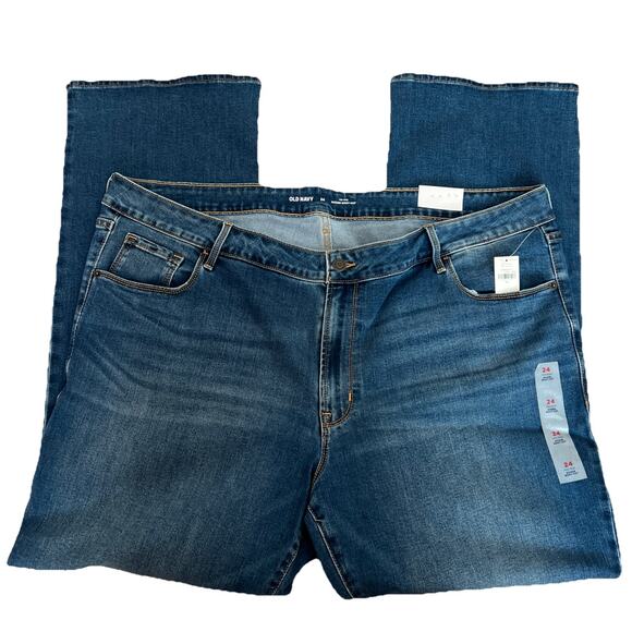 NWT Old Navy Kicker Boot-Cut Jeans Womens Plus Size 24 Med Wash Stretch Cowgirl - Picture 10 of 10